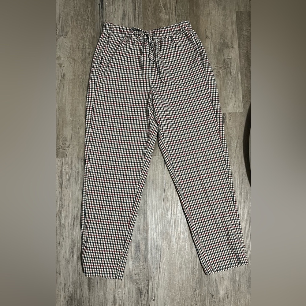 Plaid Straight Leg Pants